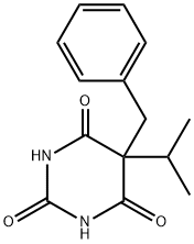 5-(1-メチルエチル)-5-(フェニルメチル)バルビツル酸 化学構造式