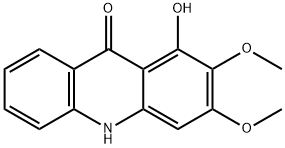 1-ヒドロキシ-2,3-ジメトキシアクリジン-9(10H)-オン 化学構造式
