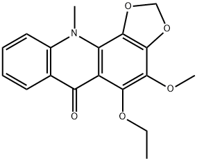 5-Ethoxy-4-methoxy-11-methyl-1,3-dioxolo[4,5-c]acridin-6(11H)-one 结构式