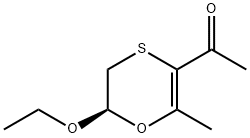 Ethanone, 1-(6-ethoxy-5,6-dihydro-2-methyl-1,4-oxathiin-3-yl)-, (R)- (9CI) Struktur