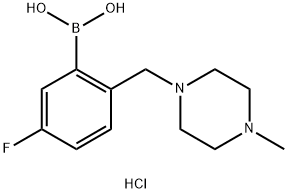 5-氟-2-((4-甲基哌嗪-1-基)甲基)苯基硼酸盐酸盐 结构式
