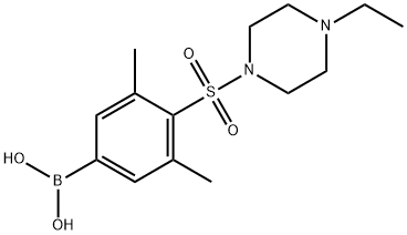 (4-((4-乙基哌嗪-1-基)磺酰)-3,5-二甲基苯基)硼酸 结构式