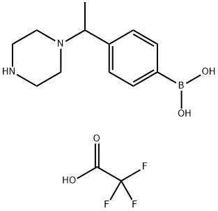 2,2,2-trifluoroacetic acid coMpound with (4-(1-(piperazin-1-yl)ethyl)phenyl)boronic acid (1:1)|(4-(1-(哌嗪-1-基)乙基)苯基)硼酸三氟乙酸盐