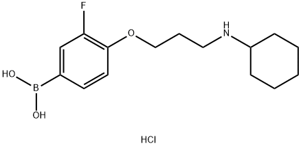 (4-(3-(环己基氨基)丙氧基)-3-氟苯基)硼酸盐酸 结构式