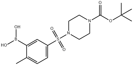 (5-((4-(tert-butoxycarbonyl)piperazin-1-yl)sulfonyl)-2-methylphenyl)boronic acid Structure