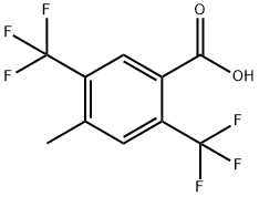 4-メチル-2,5-ビス(トリフルオロメチル)安息香酸 化学構造式