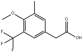 4-Methoxy-3-methyl-5-(trifluoromethyl)phenylaceticacid,1706446-17-4,结构式