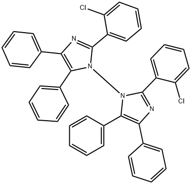 2,2'-ビス(o-クロロフェニル)-4,4',5,5'-テトラフェニル-1,1'-ビ(1H-イミダゾール) 化学構造式