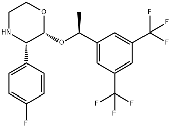 [2R-[2aR*),3a]-2-[1-[3,5-Bis(trifluoromethyl)phenyl]ethoxy]-3-(4-fluorophenyl)morpholine Struktur