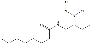 (-)-N-[2-(Hydroxynitrosoamino)-3-methylbutyl]octanamide Struktur