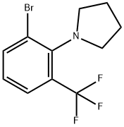 1-(2-ブロモ-6-(トリフルオロメチル)フェニル)ピロリジン 化学構造式