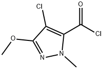 1H-Pyrazole-5-carbonyl chloride, 4-chloro-3-methoxy-1-methyl- (9CI) 结构式