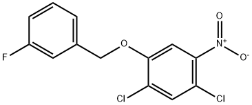 1,5-Dichloro-2-[(3-fluorophenyl)methoxy]-4-nitrobenzene Structure