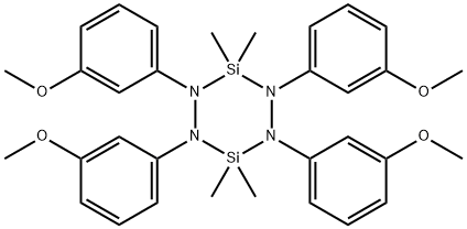 1,2,4,5-Tetrakis(m-methoxyphenyl)-3,3,6,6-tetramethyl-1,2,4,5-tetraaza-3,6-disilacyclohexane 结构式
