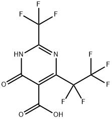 5-PYRIMIDINECARBOXYLIC ACID, 1,4-DIHYDRO-4-OXO-6-(PENTAFLUOROETHYL)-2-(TRIFLUOROMETHYL)- Structure