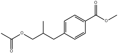Benzoic acid, 4-[3-(acetyloxy)-2-methylpropyl]-, methyl ester (9CI) Struktur