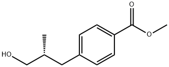 Benzoic acid, 4-(3-hydroxy-2-methylpropyl)-, methyl ester, (R)- (9CI) Struktur