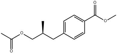 Benzoic acid, 4-[3-(acetyloxy)-2-methylpropyl]-, methyl ester, (S)- (9CI) Struktur