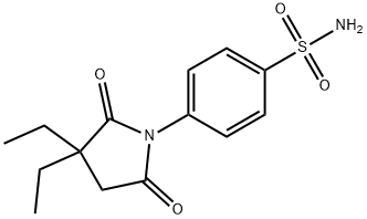 4-(3,3-ジエチル-2,5-ジオキソ-1-ピロリジニル)ベンゼンスルホンアミド 化学構造式