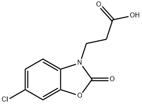 3-(6-氯-2-氧代-1,3-苯并噁唑-3(2H)-基)丙酸, 17124-56-0, 结构式