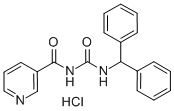 3-Pyridinecarboxamide, N-(((diphenylmethyl)amino)carbonyl)-, monohydro chloride Struktur