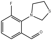 3-フルオロ-2-(チアゾリジン-3-イル)ベンズアルデヒド 化学構造式