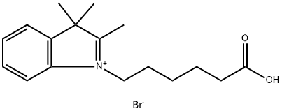 6-(2,3,3-三甲基吲哚-1-鎓-1-基)己酸溴化物, 171429-43-9, 结构式
