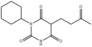 1-Cyclohexyl-5-(3-oxobutyl)barbituric acid Struktur