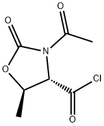 4-Oxazolidinecarbonyl chloride, 3-acetyl-5-methyl-2-oxo-, (4S-trans)- (9CI) Structure