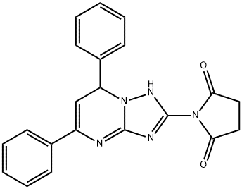 1-(2,4-diphenyl-1,5,7,9-tetrazabicyclo[4.3.0]nona-3,5,7-trien-8-yl)pyr rolidine-2,5-dione 化学構造式