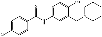 4-Chloro-N-[4-hydroxy-3-[(piperidino)methyl]phenyl]benzamide Struktur