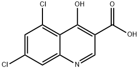 5,7-ジクロロ-4-ヒドロキシキノリン-3-カルボン酸 化学構造式