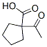 Cyclopentanecarboxylic acid, 1-acetyl- (9CI) 化学構造式