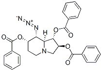1,2,7-Indolizinetriol, 8-azidooctahydro-, tribenzoate (ester), 1S-(1.alpha.,2.beta.,7.alpha.,8.alpha.,8a.alpha.)- 化学構造式