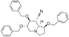 8-Indolizinecarbonitrile, octahydro-1,6,7-tris(phenylmethoxy)-, 1S-(1.alpha.,6.beta.,7.alpha.,8.beta.,8a.beta.)- Structure