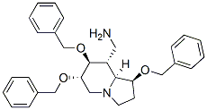 8-Indolizinemethanamine, octahydro-1,6,7-tris(phenylmethoxy)-, 1S-(1.alpha.,6.beta.,7.alpha.,8.beta.,8a.beta.)- Structure