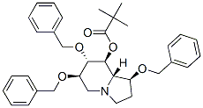 Propanoic acid, 2,2-dimethyl-, octahydro-1,6,7-tris(phenylmethoxy)-8-indolizinyl ester, 1S-(1.alpha.,6.beta.,7.alpha.,8.beta.,8a.beta.)- Struktur
