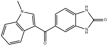 5-(1-甲基-1H-吲哚-3-羰基)-1H-苯并[D]咪唑-2(3H)-酮, 171967-71-8, 结构式