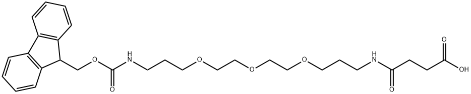 FMOC-1-氨基-4-4,7,10-三氧杂-13-三癸二胺琥珀酰胺酸,172089-14-4,结构式
