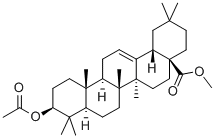 3β-アセチルオキシオレアナ-12-エン-28-酸メチル 化学構造式