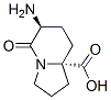 8a(1H)-Indolizinecarboxylicacid,6-aminohexahydro-5-oxo-,(6S-trans)-(9CI) Structure