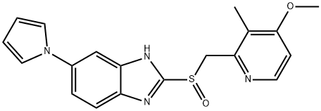 2-[(4-methoxy-3-methyl-pyridin-2-yl)methylsulfinyl]-5-pyrrol-1-yl-3H-benzoimidazole Structure