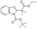 TERT-BUTYL 2-(2-ETHOXY-1,1-DIMETHYL-2-OXOETHYL)-1H-INDOLE-1-CARBOXYLATE Struktur