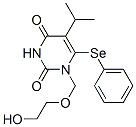 2,4(1H,3H)-Pyrimidinedione, 1-[(2-hydroxyethoxy)methyl]-5-(1-methyleth yl)-6-(phenylseleno)- 结构式