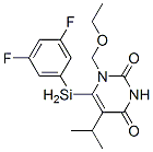 6-(3,5-difluorophenyl)selanyl-1-(ethoxymethyl)-5-propan-2-yl-pyrimidin e-2,4-dione 结构式