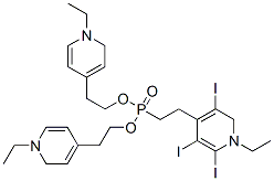 4-[2-[bis[2-(1-ethylpyridin-4-yl)ethyl]phosphoryl]ethyl]-1-ethyl-pyrid ine triiodide Structure