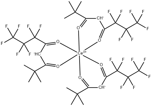 铈(III)三(6,6,7,7,8,8,8 - 七氟-2,2-二甲基-3 ,5-辛二酮 结构式