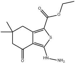 ETHYL 6,6-DIMETHYL-3-HYDRAZINO-4-OXO-4,5,6,7-TETRAHYDROBENZO(C)THIOPHENE-1-CARBOXYLATE, TECH. 结构式