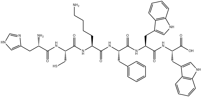 H-HIS-CYS-LYS-PHE-TRP-TRP-OH, 172546-75-7, 结构式