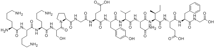 H-LYS-LYS-LYS-SER-PRO-GLY-GLU-TYR-VAL-ASN-ILE-GLU-PHE-GLY-OH Structure